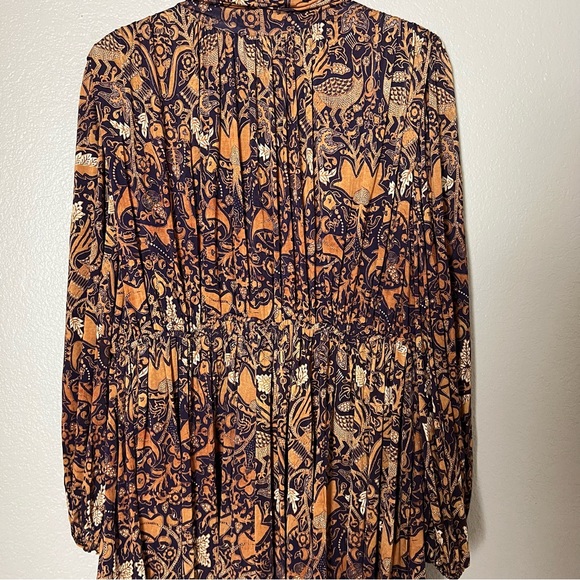Ulla Johnson Mini Dress Small Wilhemina Celestial Orange Purple Floral Feminine - Picture 6 of 16